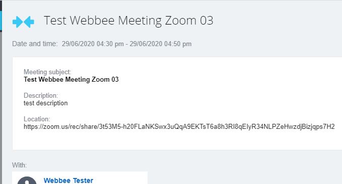 Recording link received  