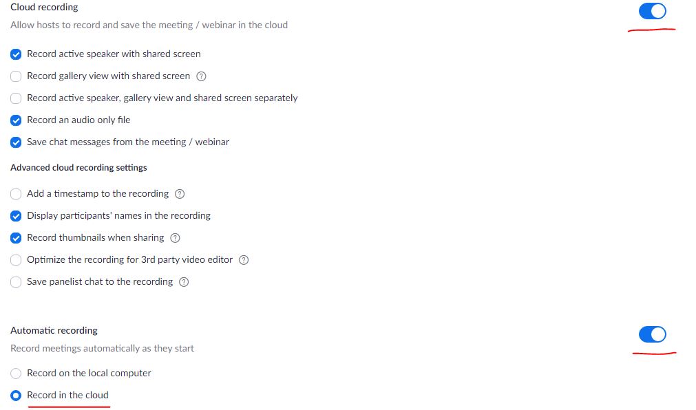 How to enable Cloud recording in Zoom